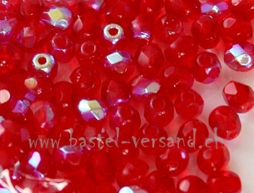 Glasfacettenperle 4mm rot