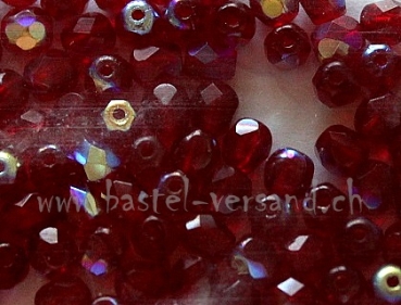 Glasfacettenperle 4mm siam-rot AB