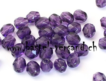 Glasfacettenperle 5mm amethyst (Feuerpoliert)