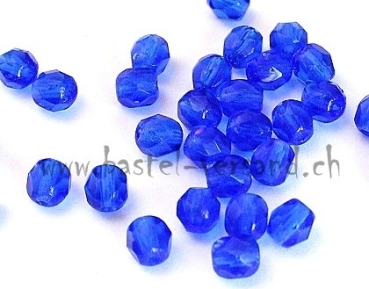 Glasfacettenperle 5mm blau (Feuerpoliert)