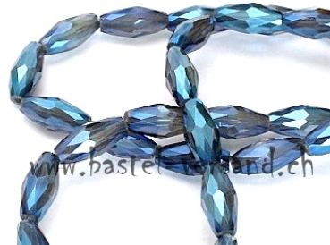 Glasperle 17 x 8mm blau