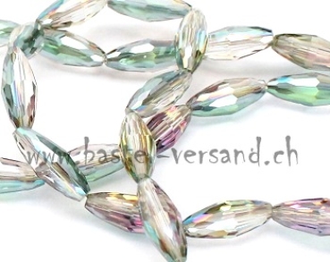 Glasperle 17 x 8mm grün transparent