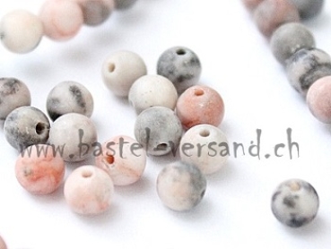 Glasperle 4mm rosa marmoriert