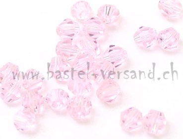 Glasperle Doppelkegel 4mm rosa