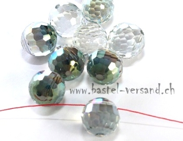 Glasschliffperle 8mm grün (AB)