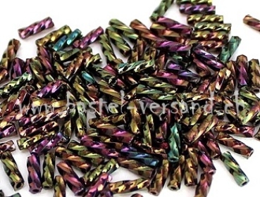 Glasstifte gedreht (twisted) 6mm oliv/violett