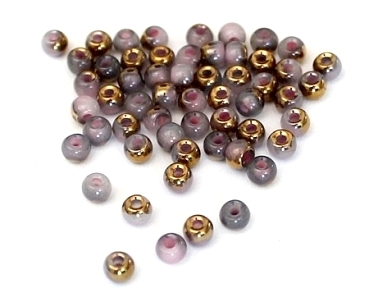 Rocailles-Perle 4mm lila/gold