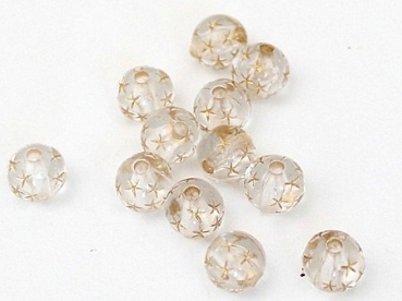 Acryl-Perle 8mm transparent mit Sternen