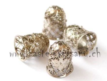 Preview: Endkappe 15 x 12mm silberfarbig