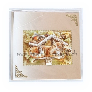 Karte "Katze im Vogelhaus"