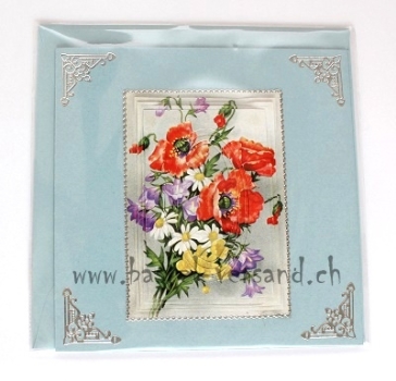 Karte "Blumenstrauss mit Mohnblumen"