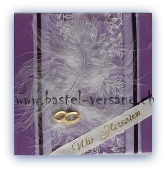 Karte "wir Heiraten" violett