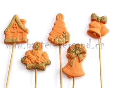 Keramikstecker Weihnachtsmotive terracotta