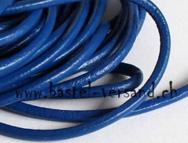 Lederband rund 3mm blau