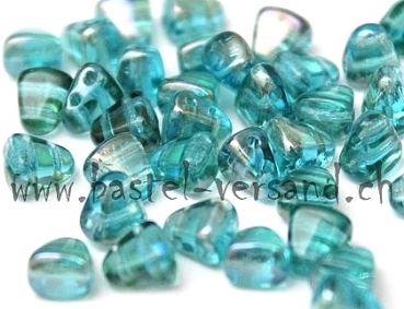 Matubo Czech Glass Beads NIB-BIT 6x5mm twilight aquamarine