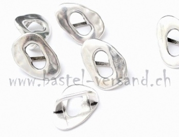 Metallschlaufteil Oval mattsilber ca. 18 x 26mm