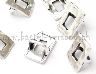 Metallschlaufteil Rechteck mattsilber ca. 14 x 19mm