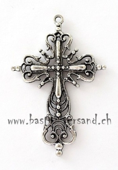 Metallteil Anhänger Kreuz silberfarbig (1Stk.)