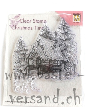 Nellie's Clear Stamp snowy house 2