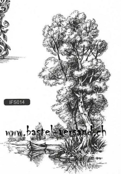 Nellie's Clear Stamp tree with boat