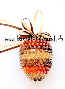 Pailletten Ei 7cm braun/orange