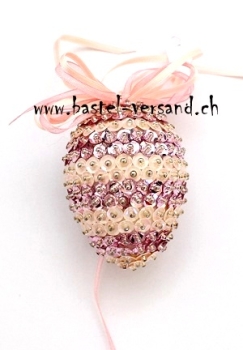 Pailletten Ei 7cm rosa