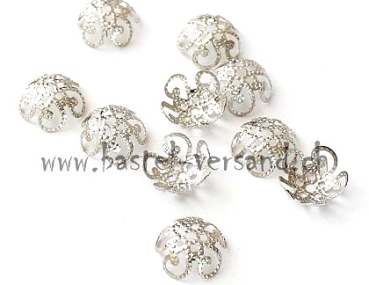 Perlkappe 10mm silberfarbig