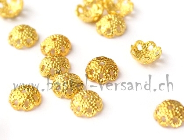 Perlkappe 6mm goldfarbig