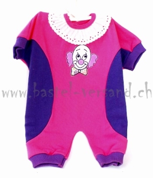 Puppenoverall mit Clownmotiv für 50cm Puppe