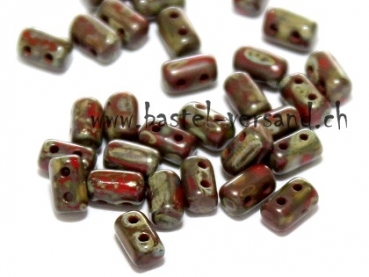 Rulla 3 x 5mm Opaque red silver picasso