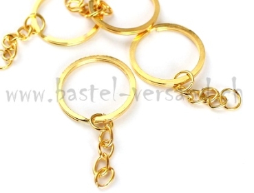 Schlüsselring mit Kette goldfarbig