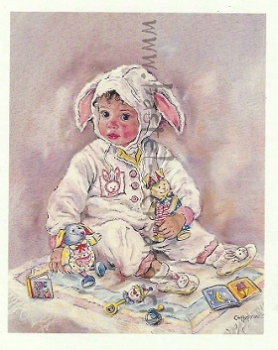 Preview: Schnittbogen Baby im Hasenanzug