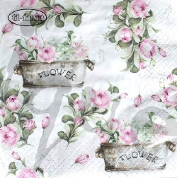 Serviette peony flower boxes