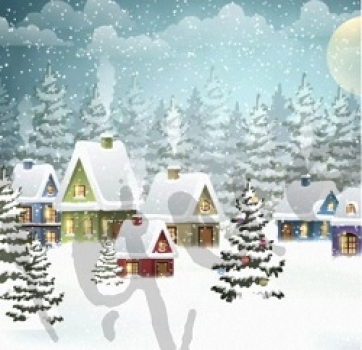 Serviette village in snow