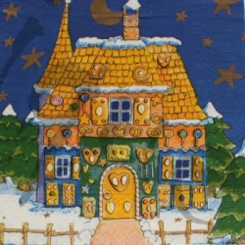 Serviette knusperhäuschen