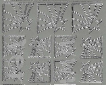 Preview: Sticker Ecken Sterne (8533) silber