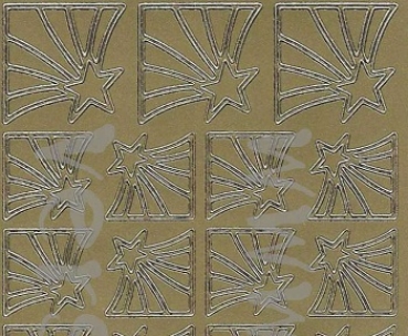 Preview: Sticker Ecken Sterne (8533) gold