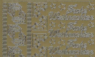 Preview: Sticker Frohe Weihnachten (467) gold