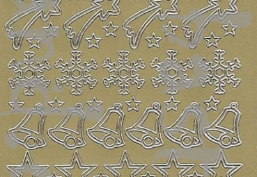 Preview: Sticker Weihnachtsmotive (853) gold