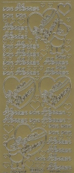 Sticker von Herzen (406) gold