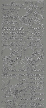 Sticker von Herzen (406) silber