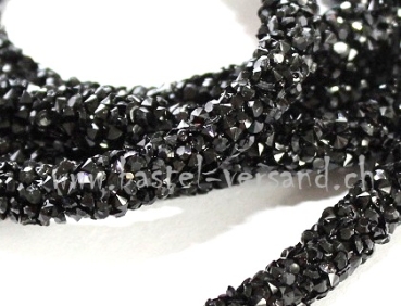 Strasskordel 7mm schwarz