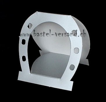 Tischkarte Aufsteller "Hufeisen" silber matt (10Stk.)