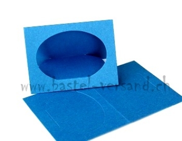 Tischkarte Aufsteller "Oval" (klein) blau