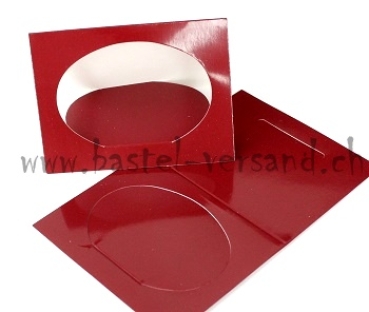 Tischkarte Aufsteller "Oval" (klein) weinrot