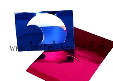 Tischkarte Aufsteller Spiegelkarton "Halbmond" pink