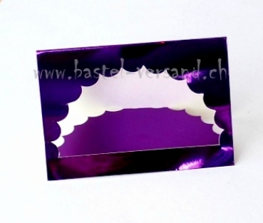 Tischkarte Aufsteller Spiegelkarton "Volang" rotviolett