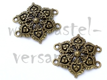 Verbindungsteil Ornament blume altgoldfarbig