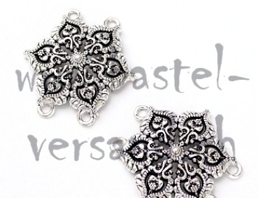 Verbindungsteil Ornament blume silberfarbig