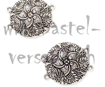 Verbindungsteil Ornament rund silberfarbig